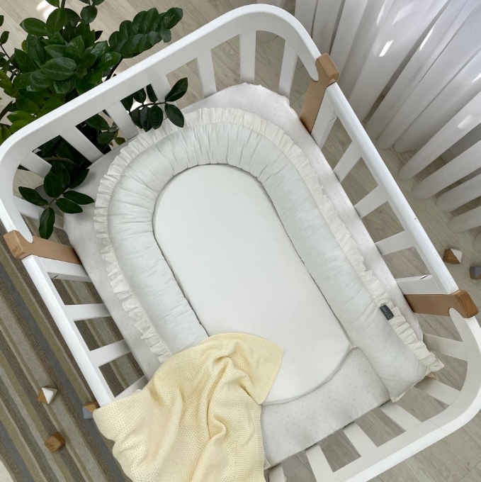 Protectie somn – Baby Nest co-sleeping cu doua fete, milky-crem (2)